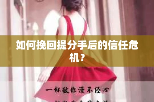如何挽回提分手后的信任危机？
