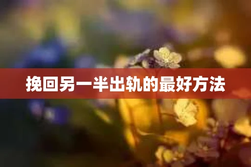 挽回另一半出轨的最好方法