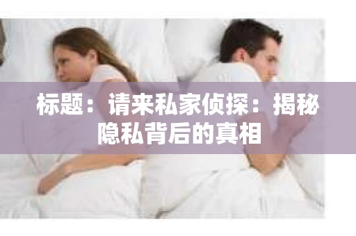 标题：请来私家侦探：揭秘隐私背后的真相