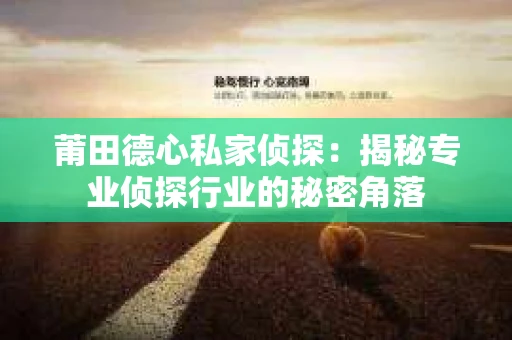 莆田德心私家侦探：揭秘专业侦探行业的秘密角落