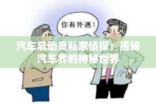 汽车总动员私家侦探：揭秘汽车界的神秘世界