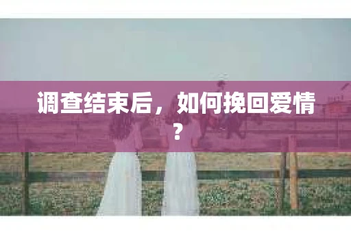 调查结束后，如何挽回爱情？