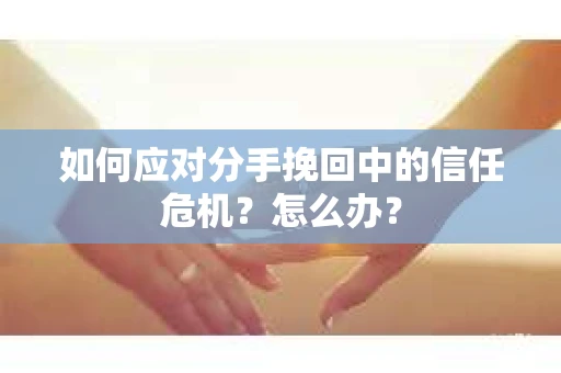 如何应对分手挽回中的信任危机？怎么办？