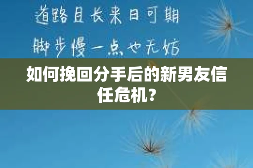 如何挽回分手后的新男友信任危机? 如何挽回分手后的新男友信任危机?